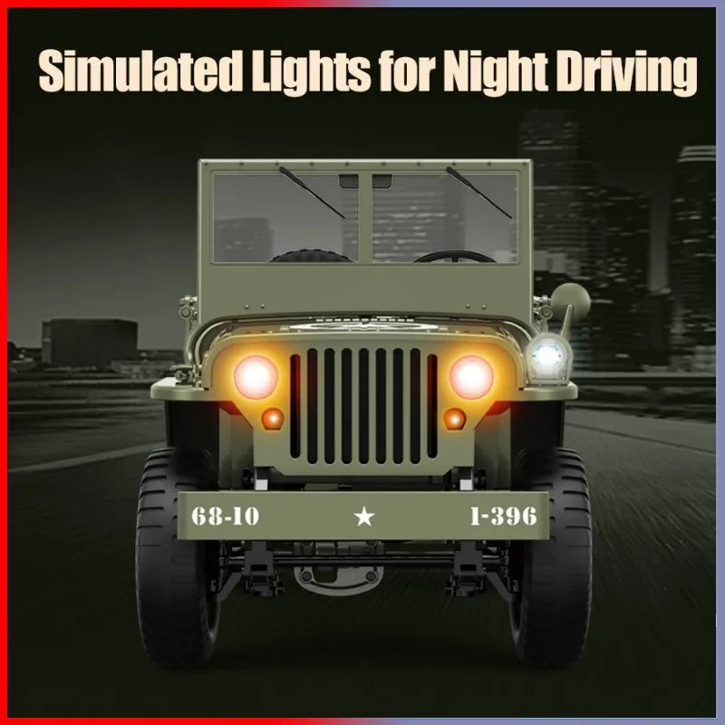 VOITURE RC JJRC C8815 Rc voiture 1941 JEEP WILLYS 2.4g 4wd RTR échelle d'escalade sur chenilles camion militaire véhicule tout-terrain jouet adulte cadeau pour les enfants
