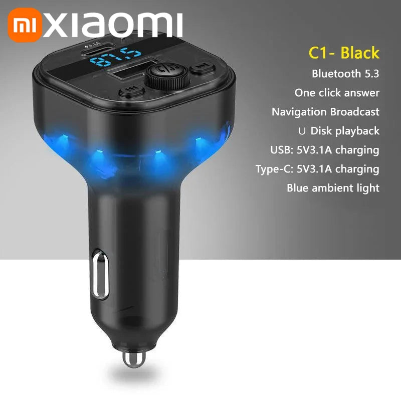 Transmetteur FM Bluetooth 5.3, mains libres, modulateur Radio AUX pour voiture, lecteur MP3 avec adaptateur de charge rapide, accessoires automobiles