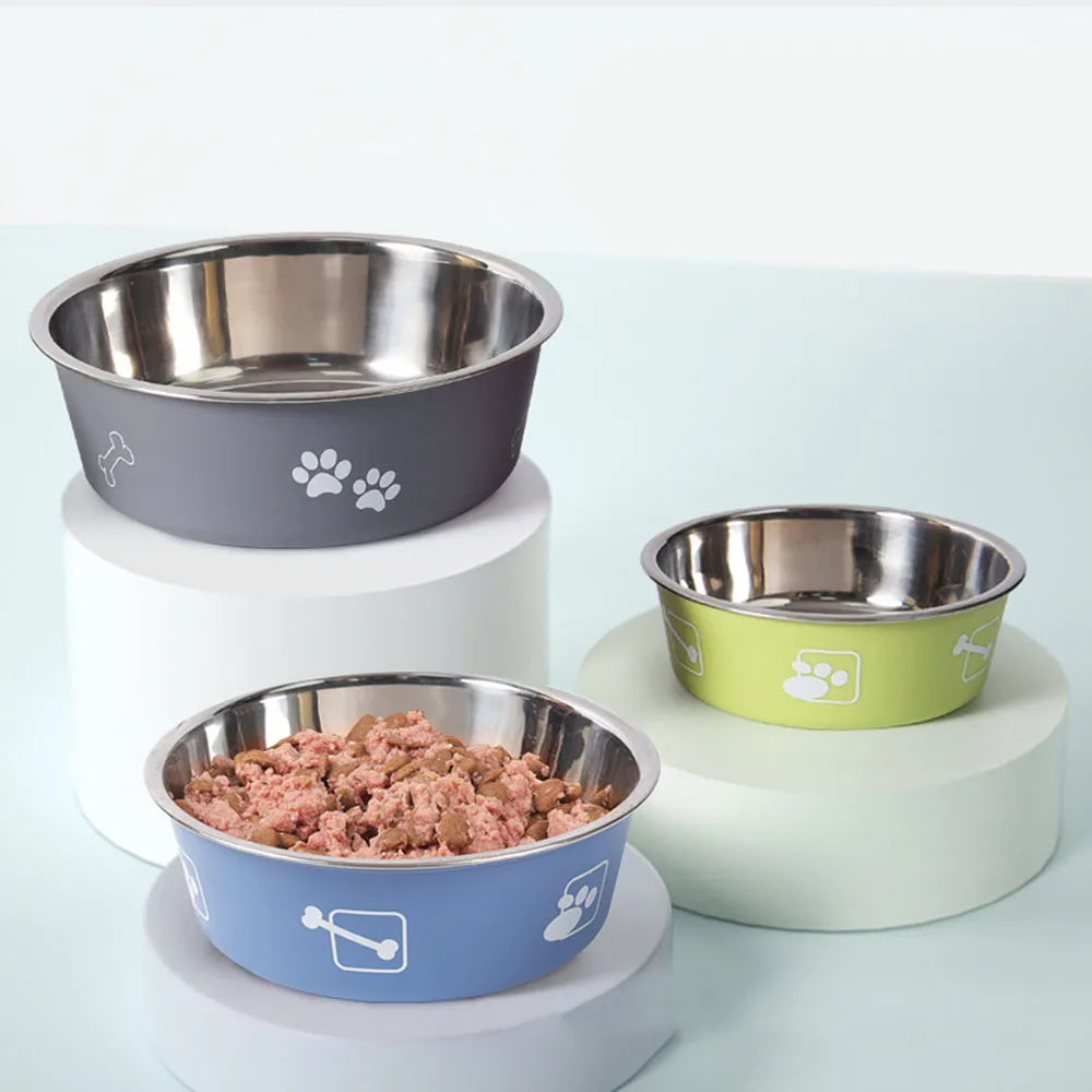 Gamelles en acier inoxydable pour chiens, bol astronomique pour animaux de compagnie, métal durable, plat à nourriture pour petits, moyens et grands chiens