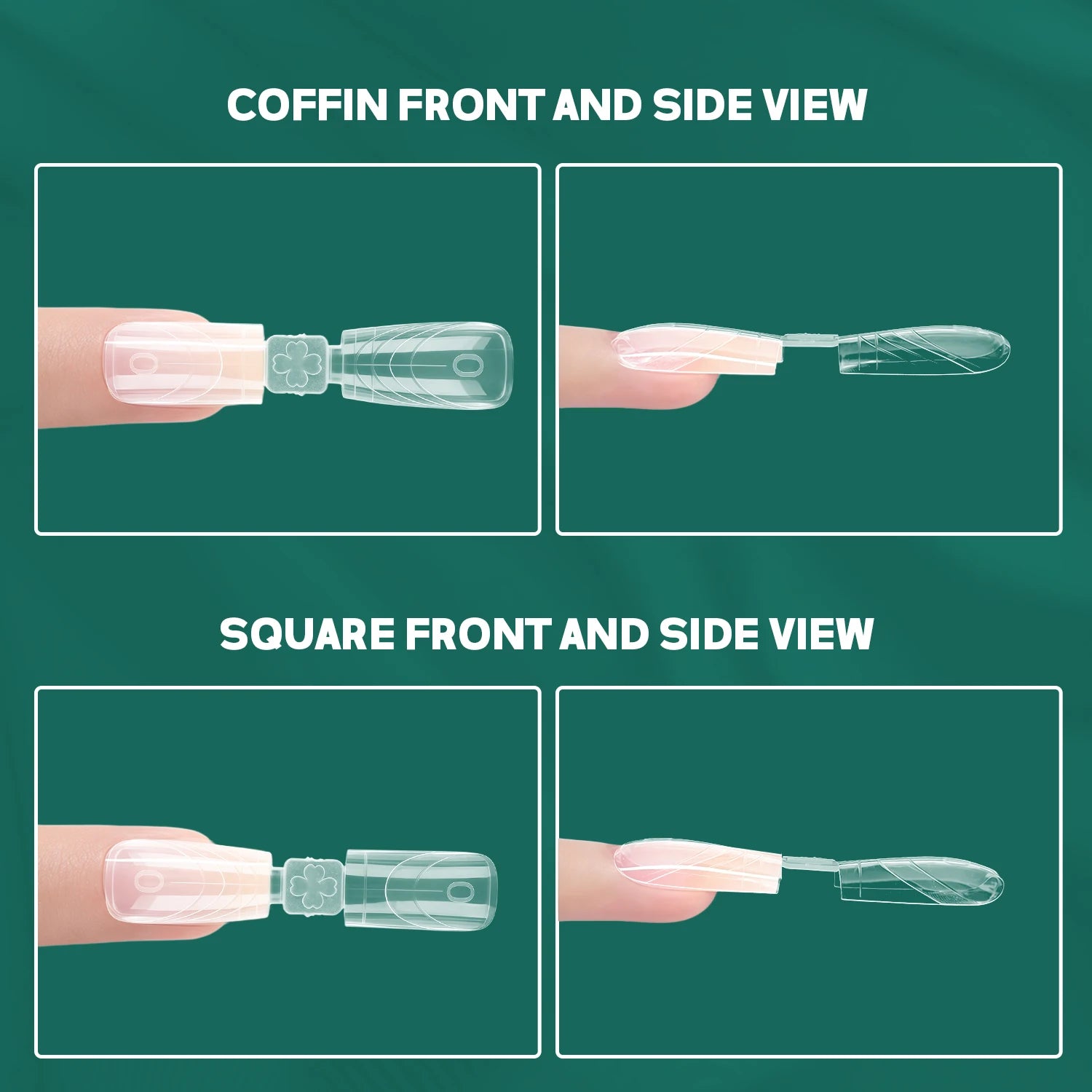 Moules à ongles Double face, Doubles Formes pour Extensions d’Ongles, 150 pièces