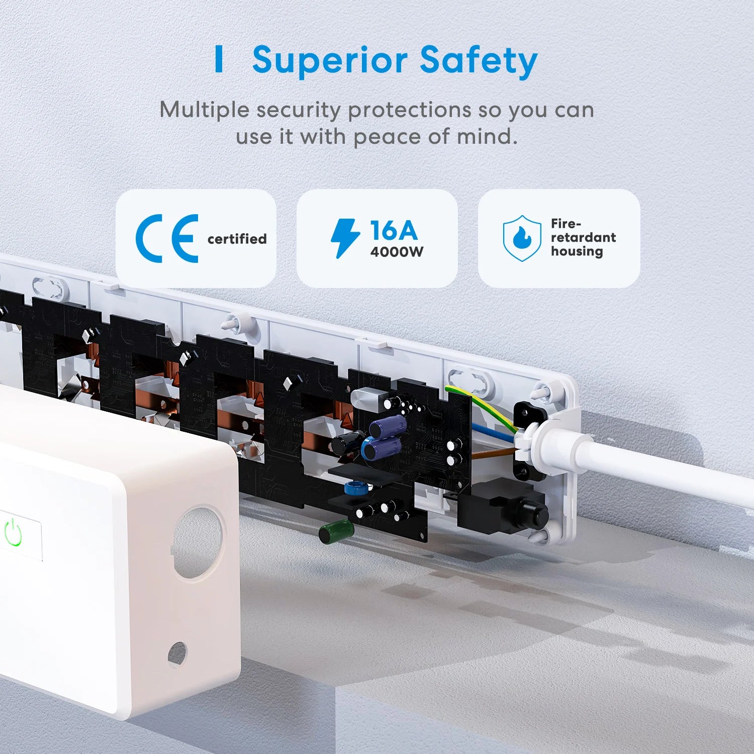 Multiprise Wifi, Parasurtenseur intelligent Meross, multiprise WiFi, rallonge de prise UE, FR, prise en charge USB, Homekit, Alexa, Google Smarthings