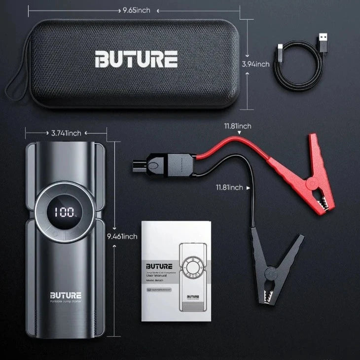 Démarreur de voiture 4 en 1, pompe 150PSI, lumière LED, compresseur d'air, batterie externe 20000mAh, dispositif de démarrage 2500A, gonfleur de pneus numérique 15V