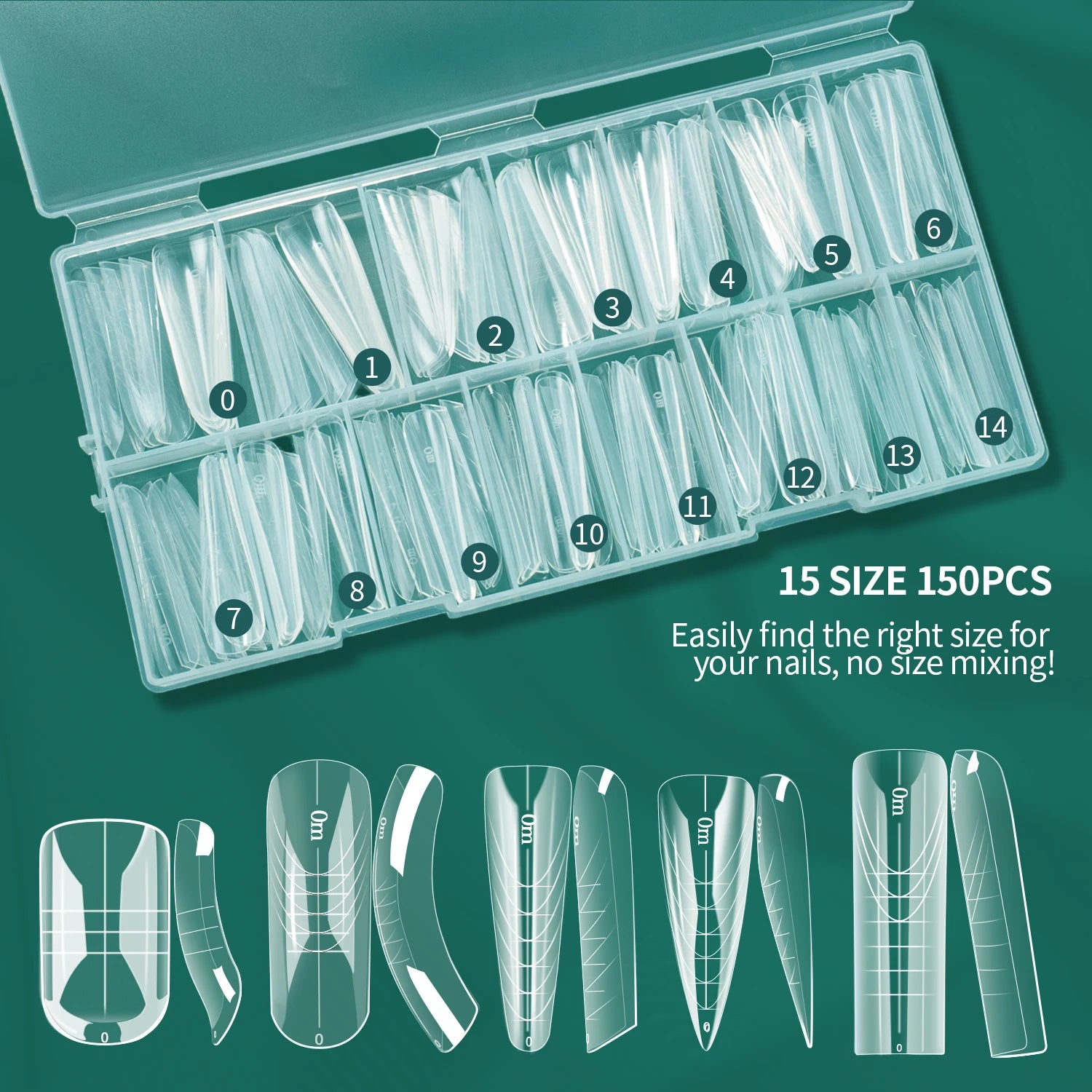 Effet Manucure Française Rapide, Réutilisables - Nailpop Formes Doubles pour Ongles 150 pièces