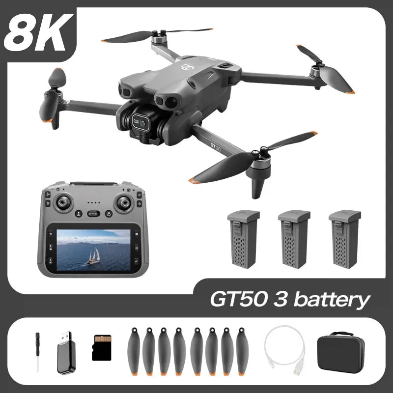 Original GT50 Drone – Dual 5G 8K Camera, Built-in Screen, Obstacle Avoidance