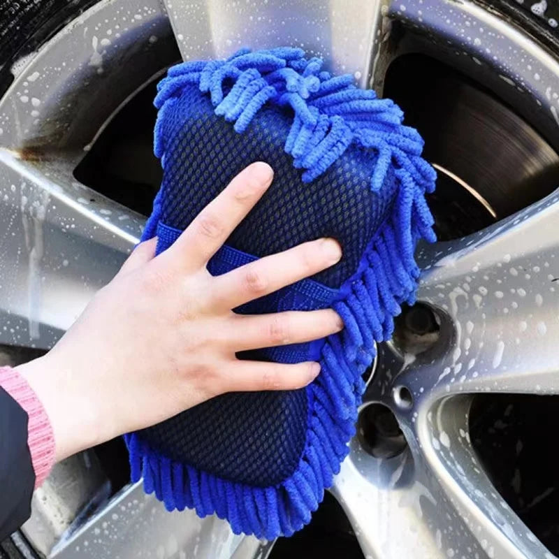 Éponge en Microfibre pour Lavage de Voiture, Brosses d'Entretien, Gant de Lavage