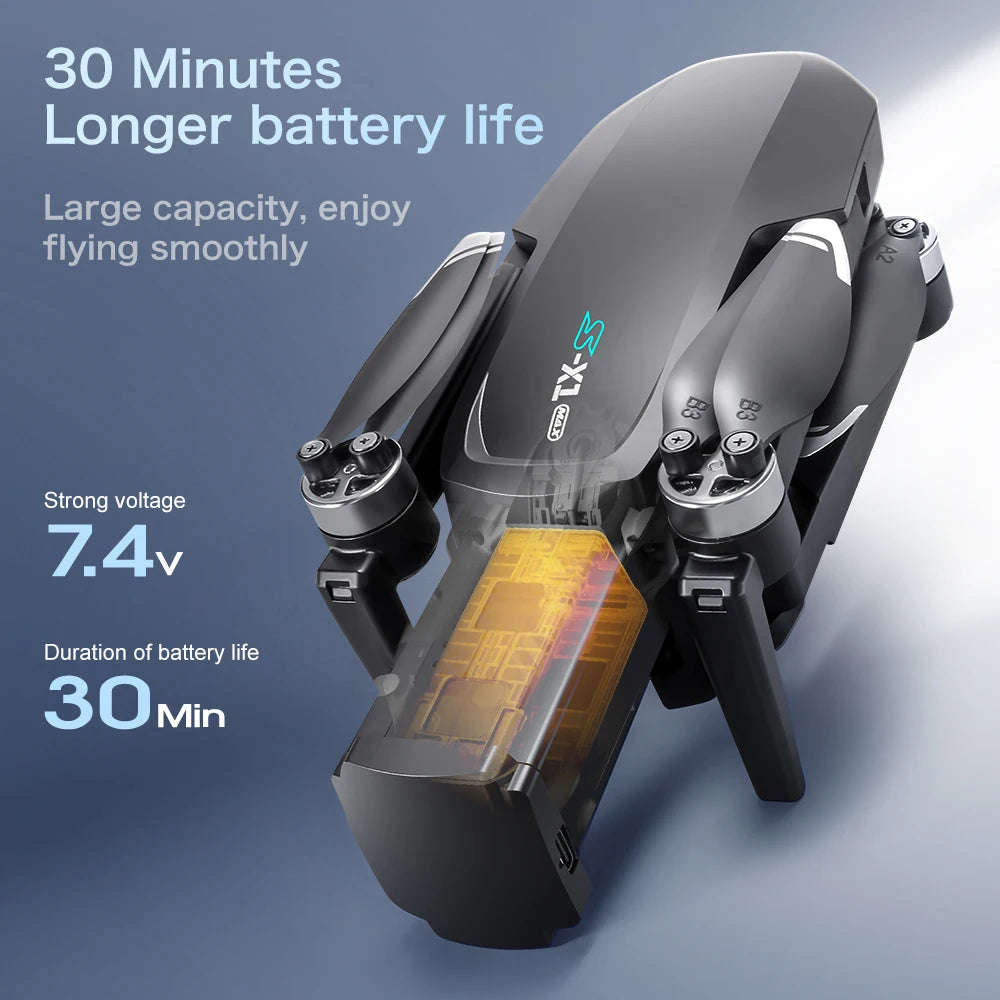 S-X1 GPS Drone 8K HD – Caméra professionnelle 3 axes, WIFI, quadrirotor pliant