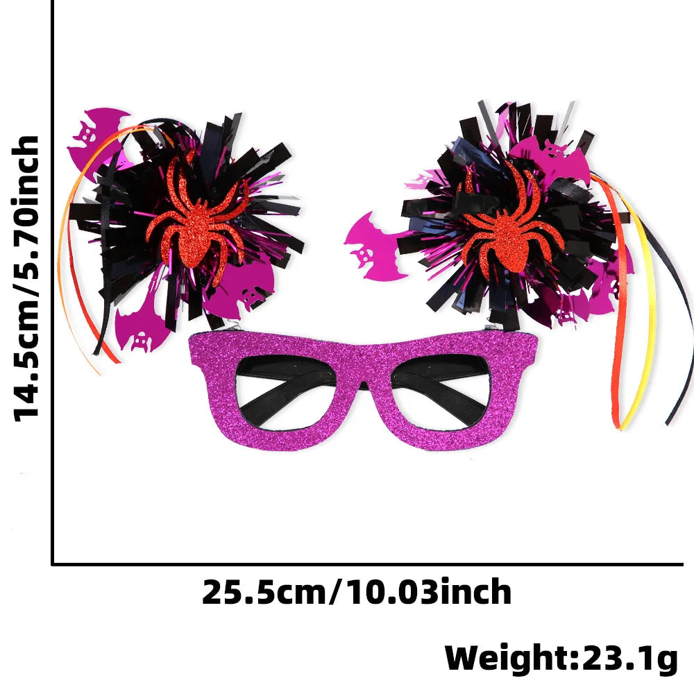 Bobo Ball Striped Colorful Glasses – Fluffy Frames – Halloween & Party Accessory