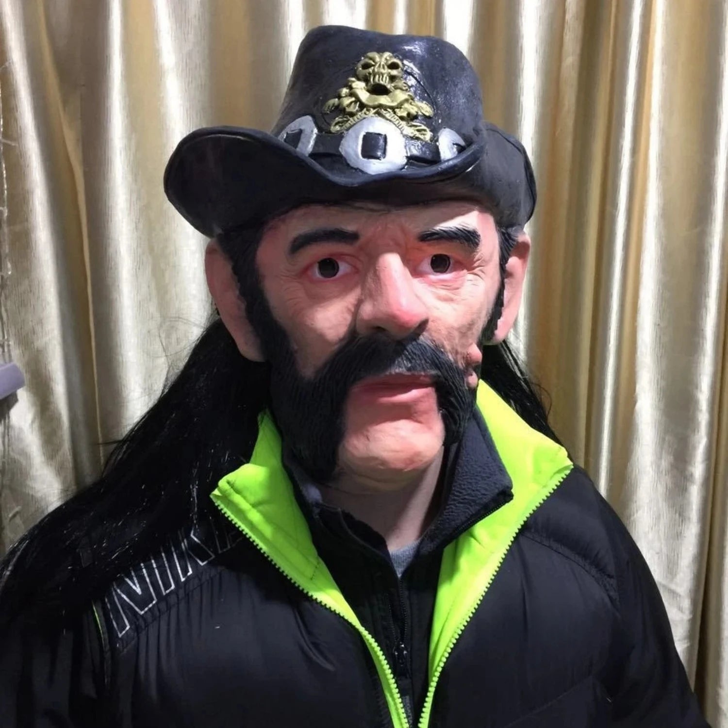 Masque de célébrité Lemmy Kilmister – Adulte, chapeau et perruque inclus