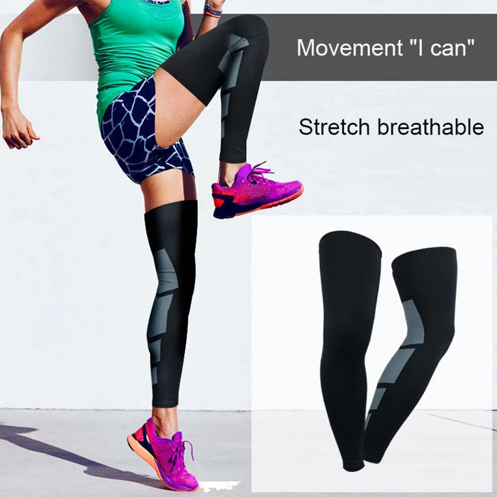 Chaussettes de compression longues pour hommes et femmes, genouillères de fitness antidérapantes, support pour cuisses, bas longs, manches pour cuisses