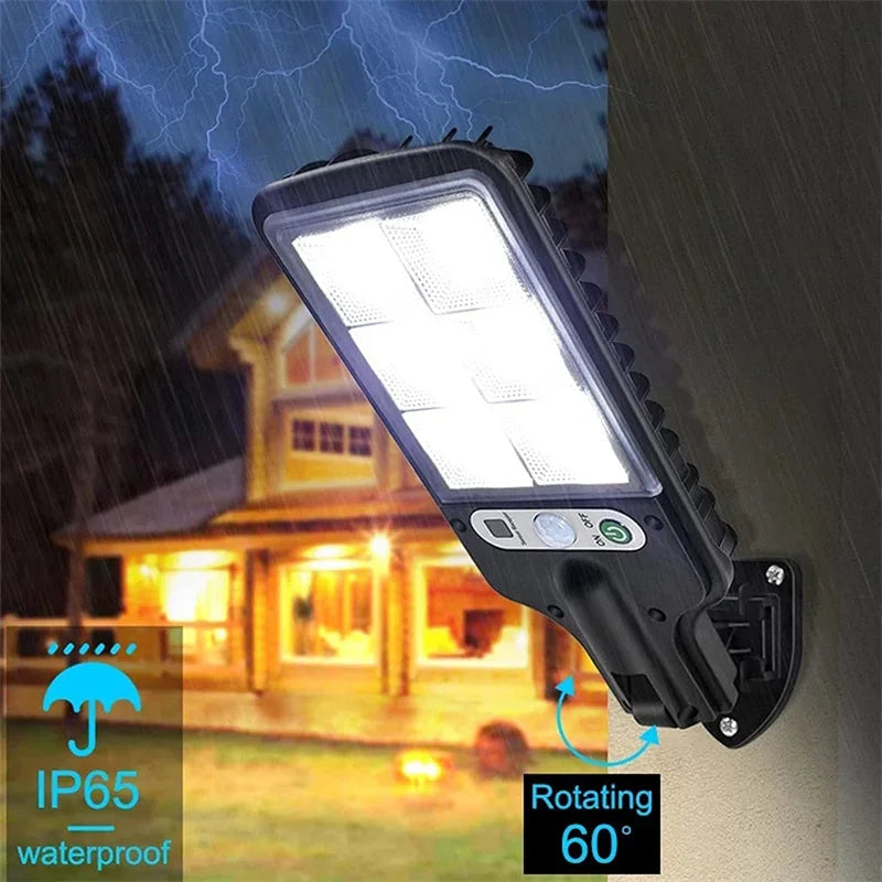 Lampadaire solaire extérieur 108COB LED avec 3 modes d'éclairage, détecteur de mouvement, sécurité pour jardin, chemin, cour, 1 à 8 paquets