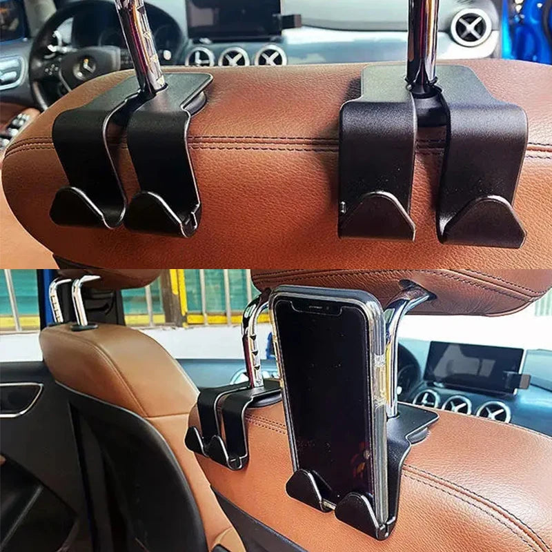 Crochet universel de siège de voiture, appui-tête, crochets de suspension, attache double