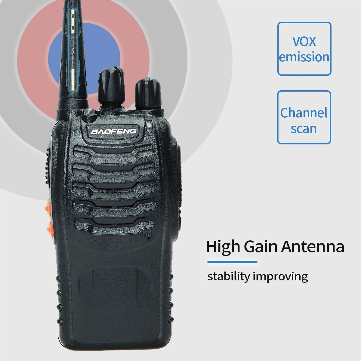 Talkie-Walkie Baofeng BF-888S 12W bande perforée longue portée, veille UHF 400-470MHz USB HAM Radio bidirectionnelle