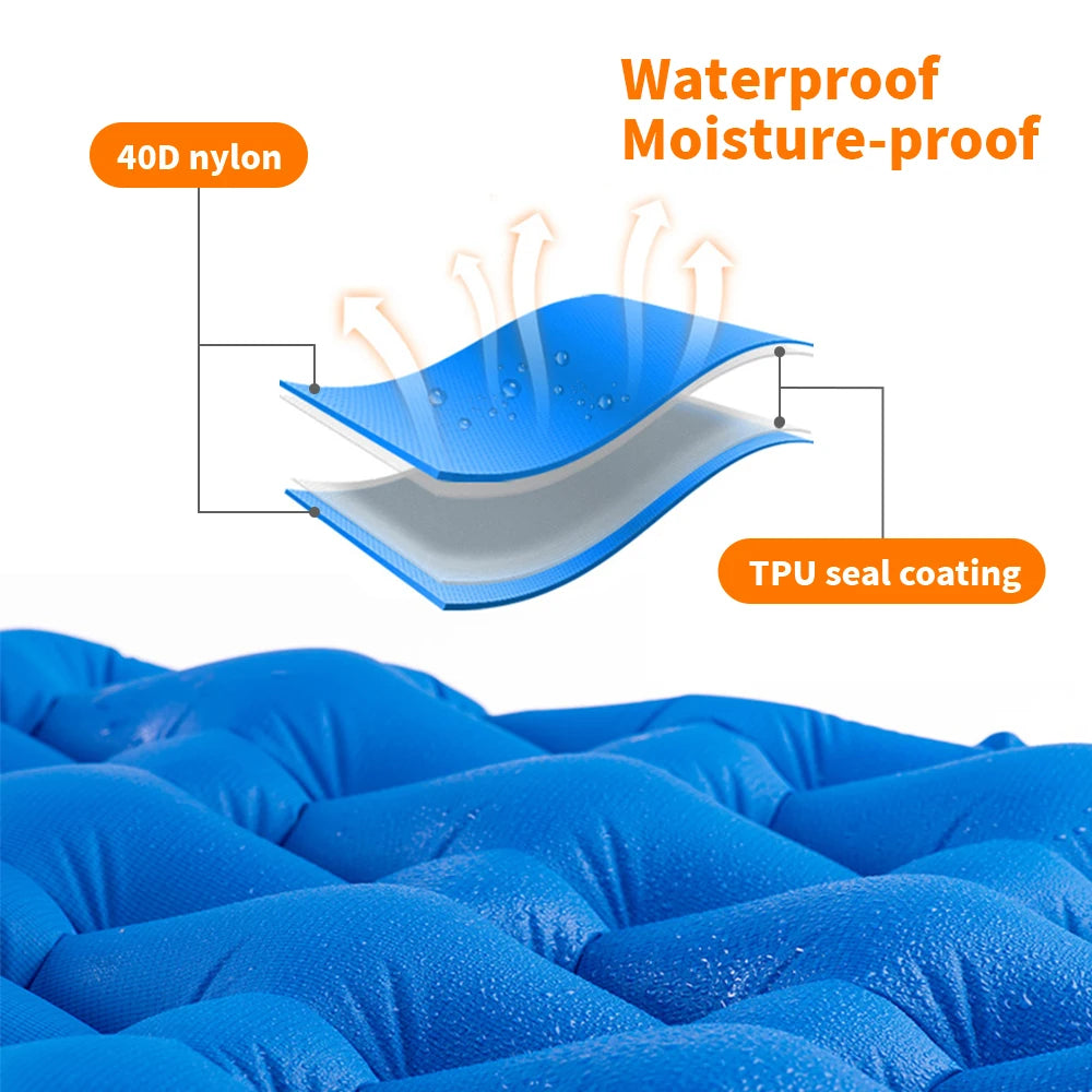 Matelas gonflable ultraléger pour le camping, matelas à air, coussin de couchage extérieur, lit pliant, polymères de couchage pour la randonnée