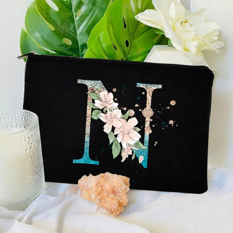 Trousse de maquillage à fermeture éclair avec dégradé de couleurs, trousse de toilette de voyage tendance, trousse de maquillage