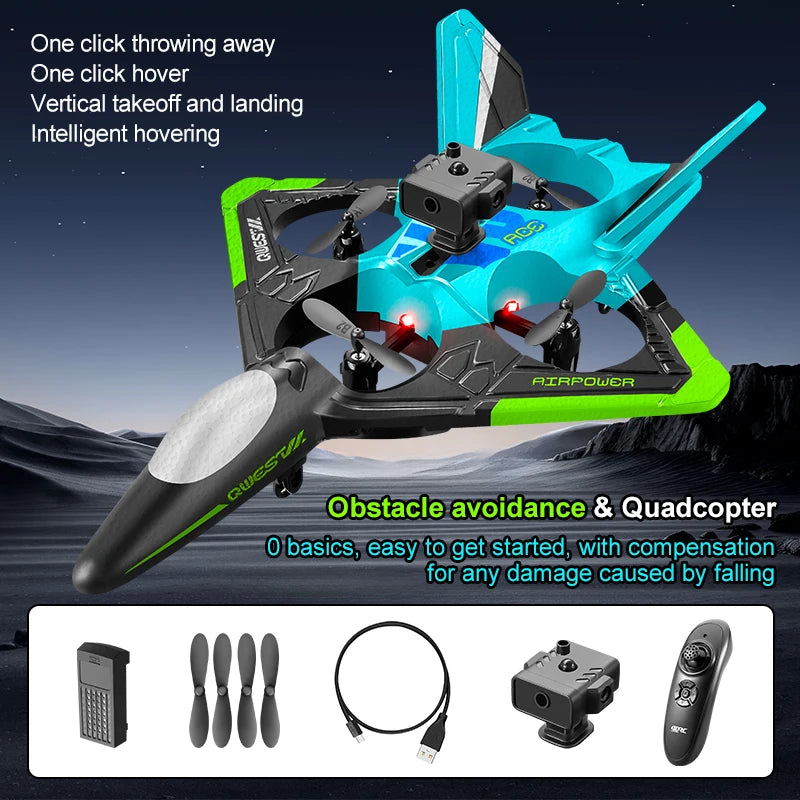 Avion RC en mousse V31 Pro avec caméra 6K et contrôle radio 2.4G