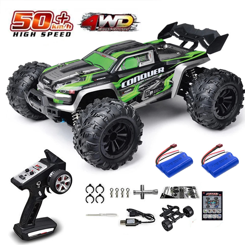 Voiture VersiRC avec Télécommande LED pour Enfants, 1:16, 75 KM/H ou 50 KM/H, Voitures Monster Truck à Dérive à Grande Vitesse, Jouets Vs Wltoys 144001