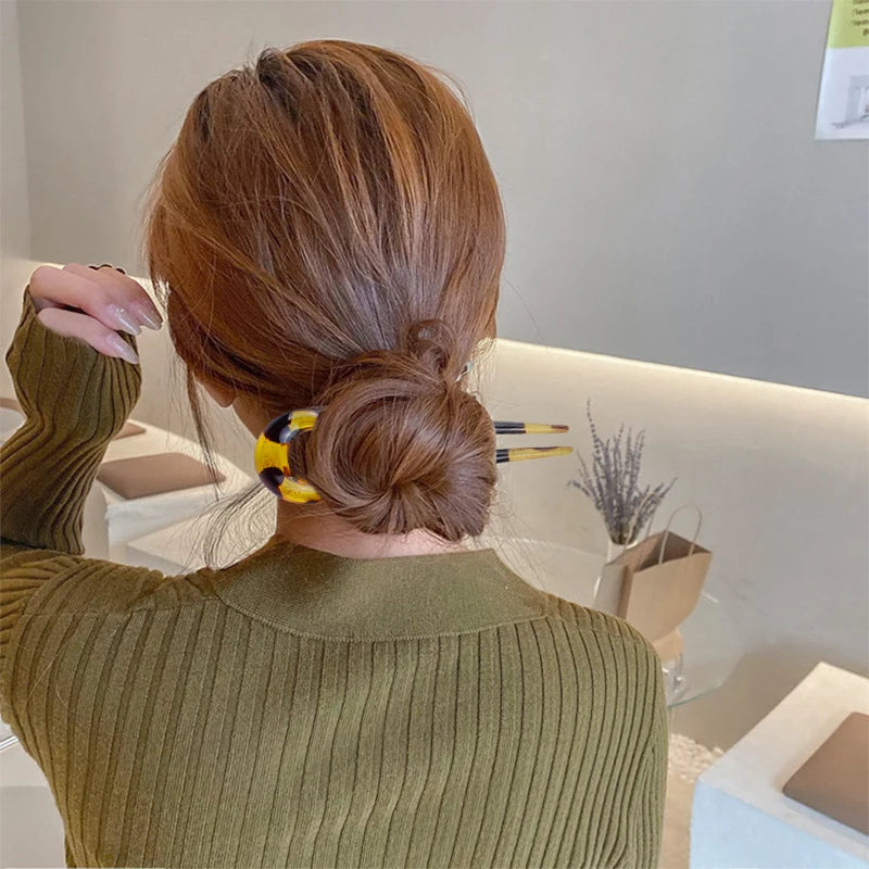 U-förmige Haarnadel für Damen, fester Dutt, lockiges Haar, Styling-Werkzeug, Vintage-Zubehör, Dutt-Platte, Haarnadel