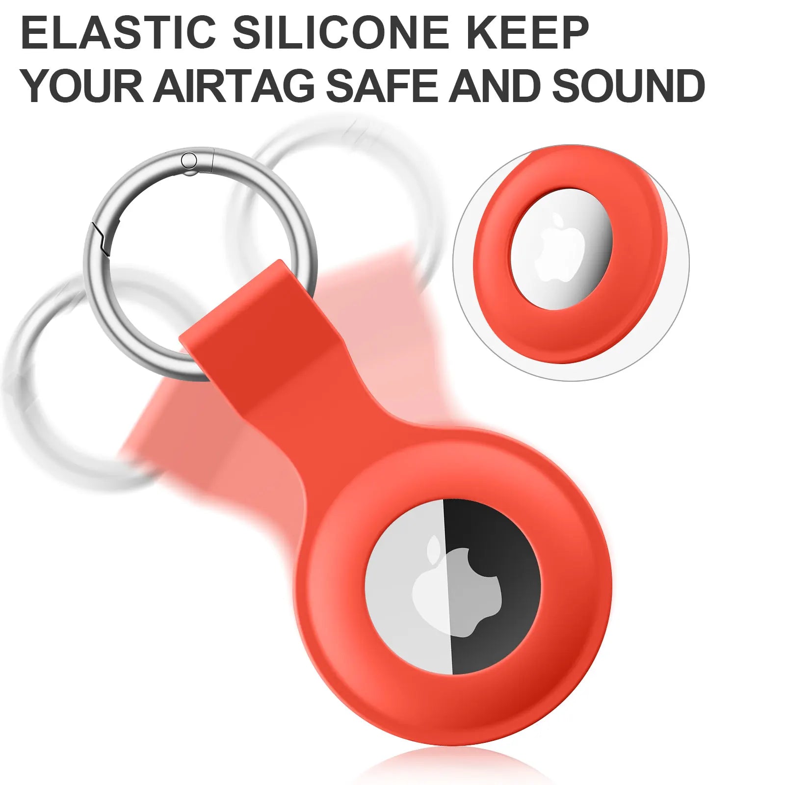 Étui en silicone pour Apple Airtags, coque de protection,porte-clés pour Apple Air Tag