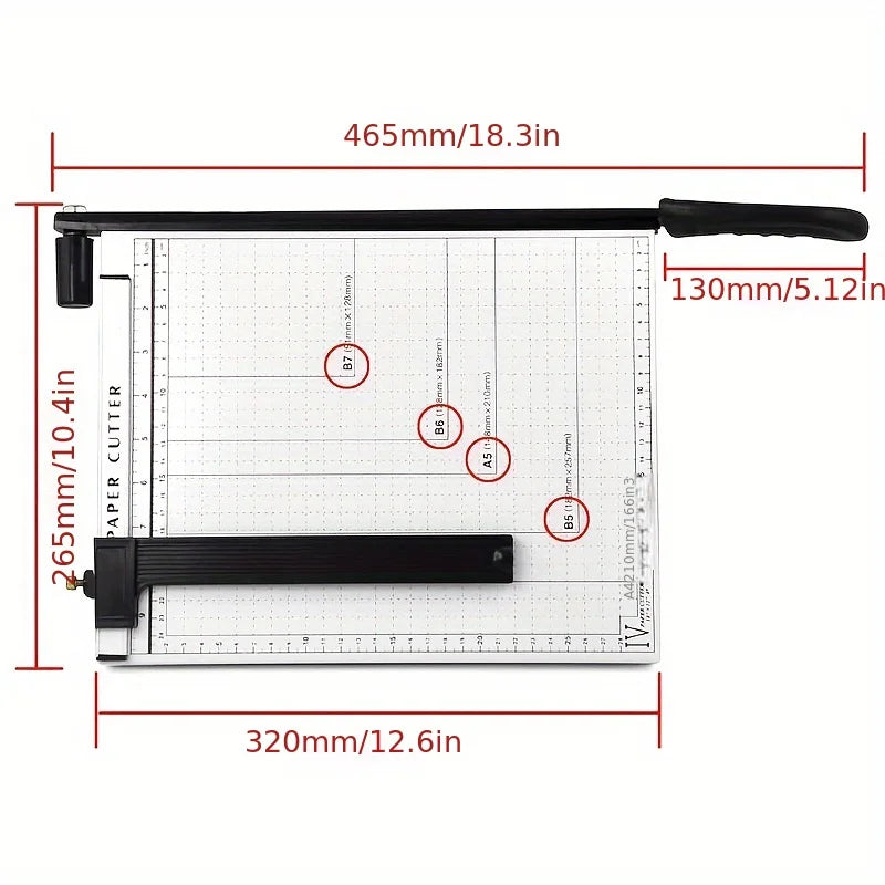 Massicot, Outil de découpe de papier A4 robuste avec base en métal durable - Coupes précises de 300 mm, capacité de 10 pages