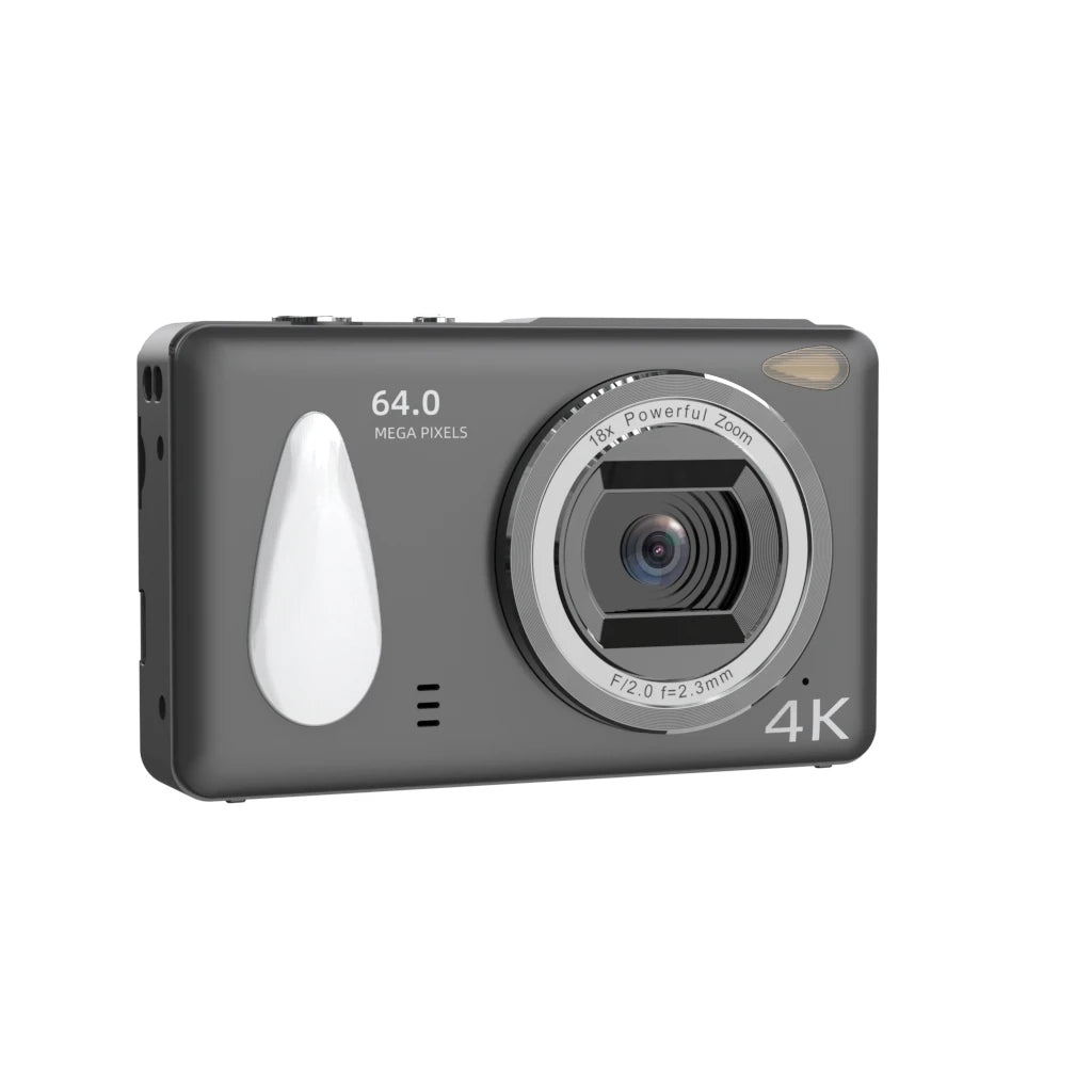 Appareil photo numérique 4K JETO, Compact 64MP avec Zoom 18X et écran IPS 2,4 pouces pour Vlogging et photographie