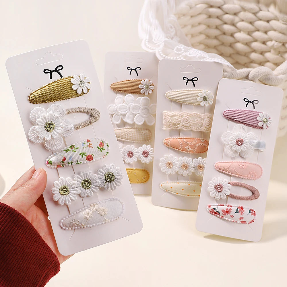 Mini-Haarspange für Babys, Mädchen, 5 Stück/Set, Blumenmuster, Prinzessin, Kleinkind-Haarnadel, wunderschön, seitlicher Pony