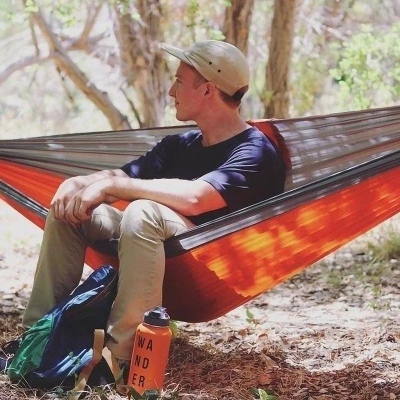 High Strength Nylon Fabric Parachute Hammock, Portable Outdoor Camping Swing Bed