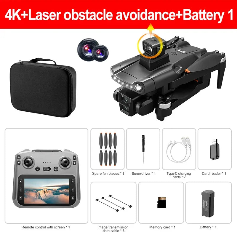 Drone GPS V198MAX 5G 8K – Double caméra, écran intégré, évitement d’obstacles laser