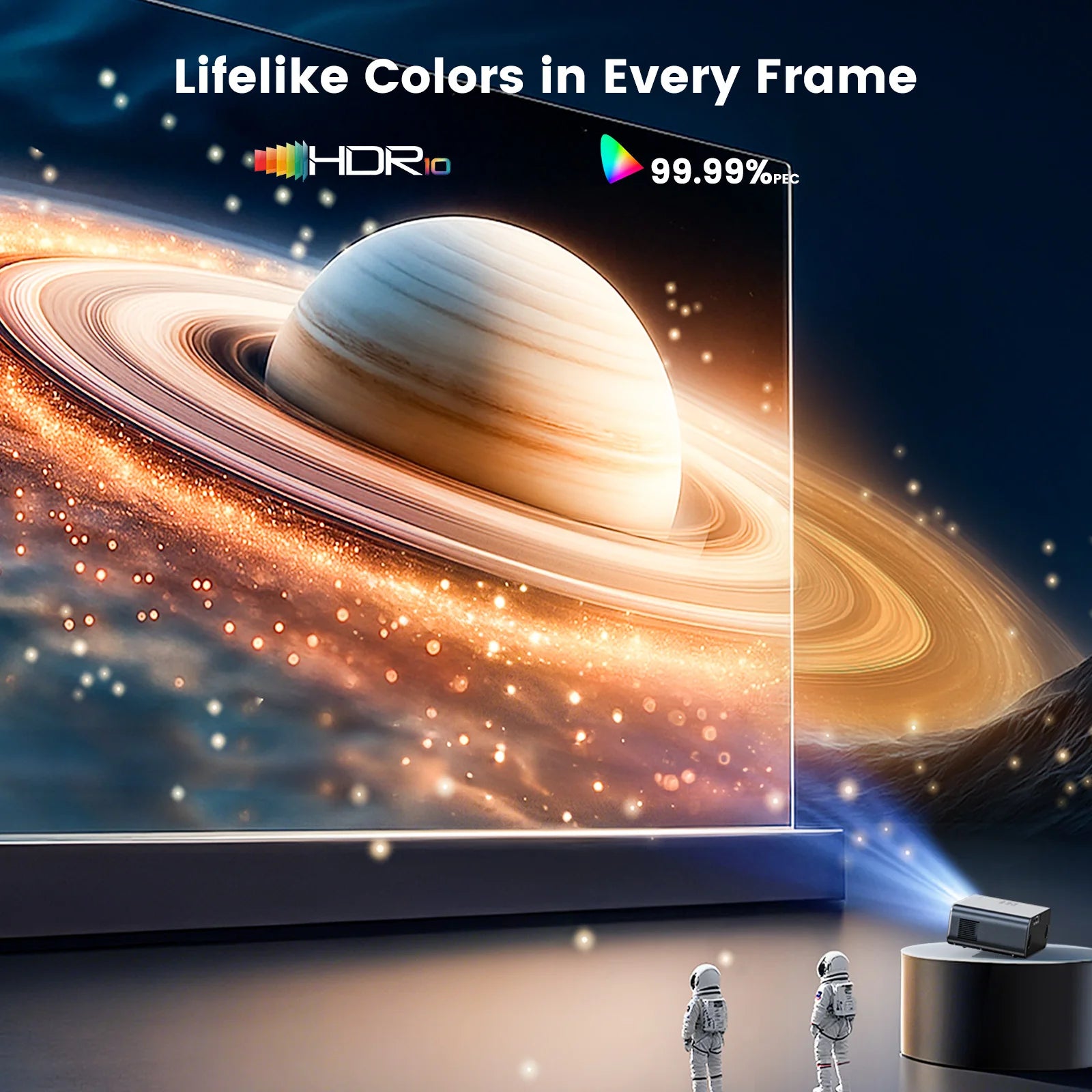 Projecteur Vidéo Wimius 4K Google TV 1200 ANSI – Home Cinéma avec Haut-parleurs 20 W