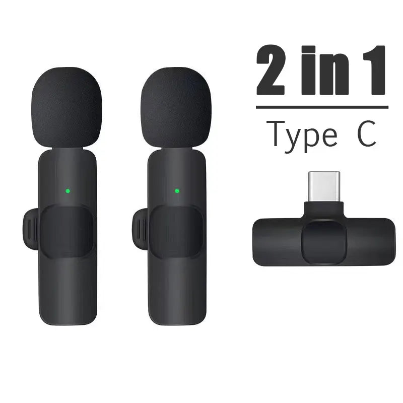 Microphone Lavalier sans fil, Mini Microphone d'enregistrement Audio et vidéo pour iPhone, téléphone Android, diffusion en direct, micro de jeu Portable