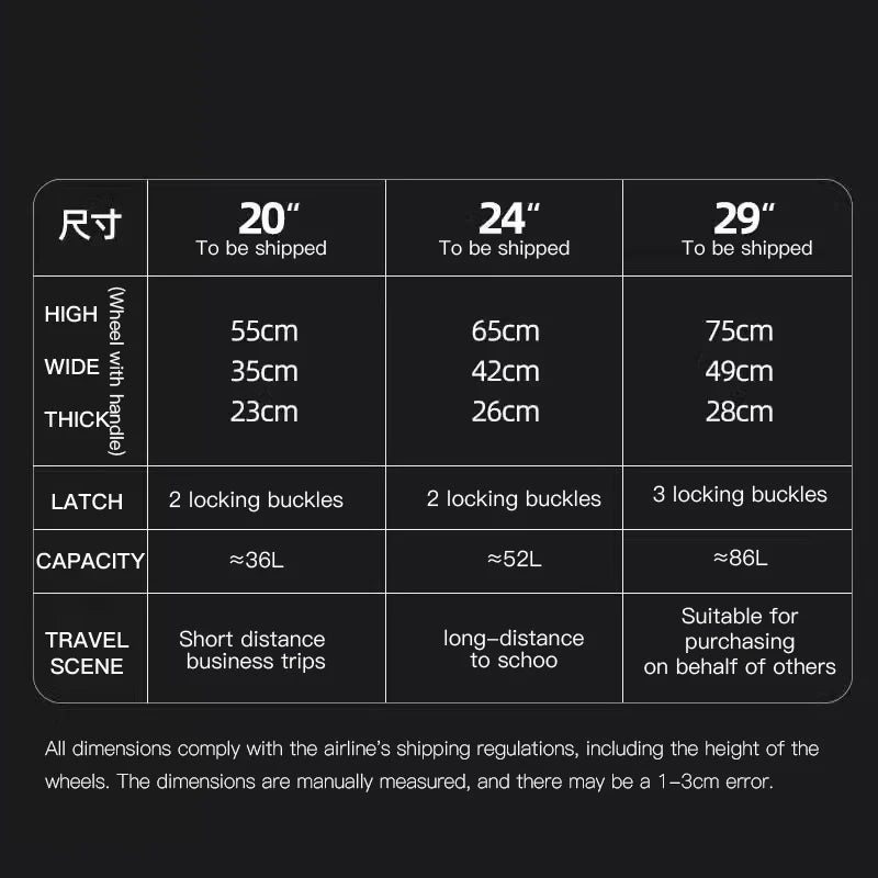 Valise à roulettes entièrement en alliage d’aluminium et de magnésium – bagage rigide avec mot de passe, 20, 24 et 28 pouces