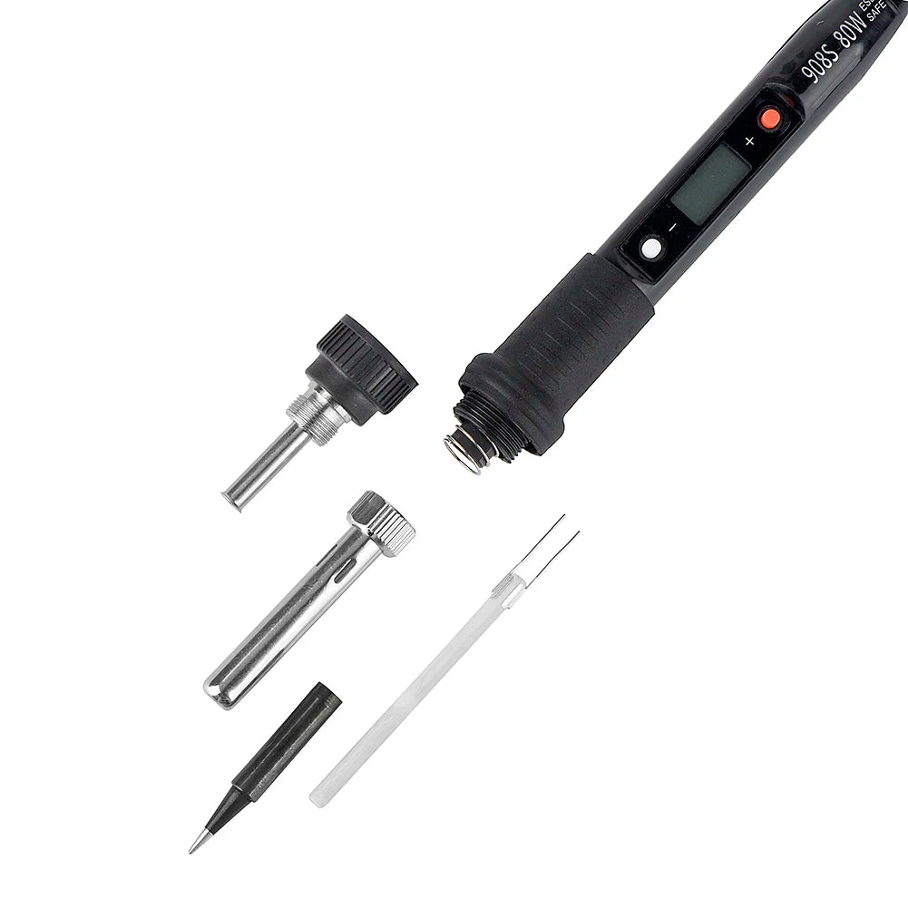Kit de fer à souder électrique, température réglable, pâte à souder, pompe à dessouder, ensemble d'outils de soudage, écran LCD, 80W, 220V, 110V
