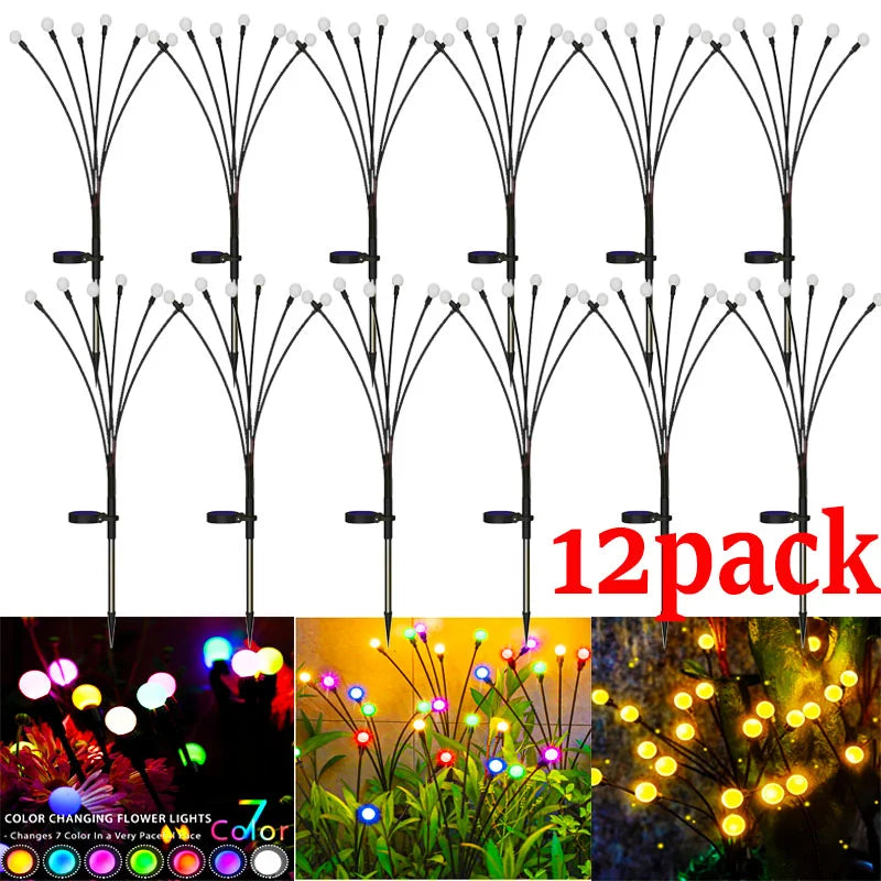 Lumières solaires LED extérieures étanches Paquet de 12 lumières lampe de pelouse lampe de jardin pour chemin paysage décoratif