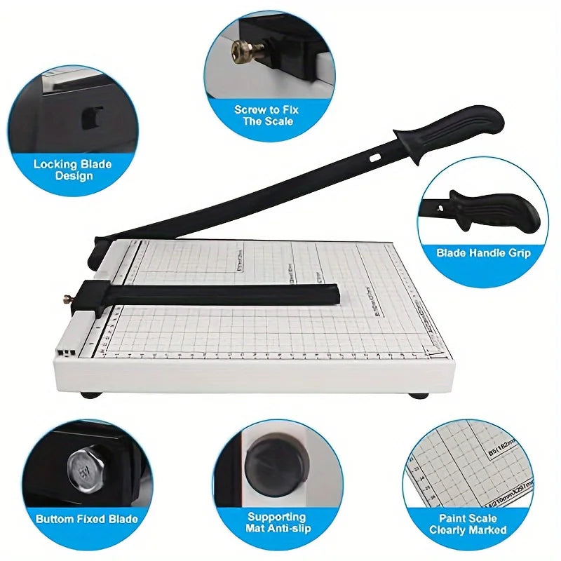 Massicot, Outil de découpe de papier A4 robuste avec base en métal durable - Coupes précises de 300 mm, capacité de 10 pages