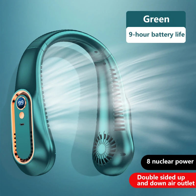 Ventilateur de cou portable sans pales Xiaomi, USB rechargeable, silencieux, affichage LED, mini refroidisseur d'air
