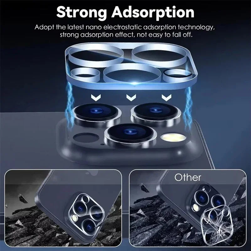 Protecteur d’objectif de caméra en verre – 4 pièces (iPhone 17/16/15/14/13/12/11 Pro Max)