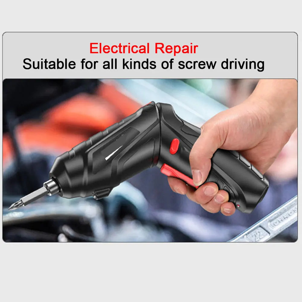 Multifunction Electric Screwdriver, Rechargeable Battery, 90°/180° Foldable Cordless Screwdriver