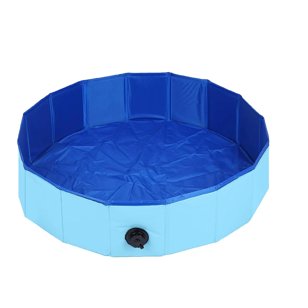 Piscine pliable pour animaux de compagnie, 160 x 30 cm, 120 x 30 cm, 80 x 20 cm, portable, avec valve de vidange, pour l'extérieur