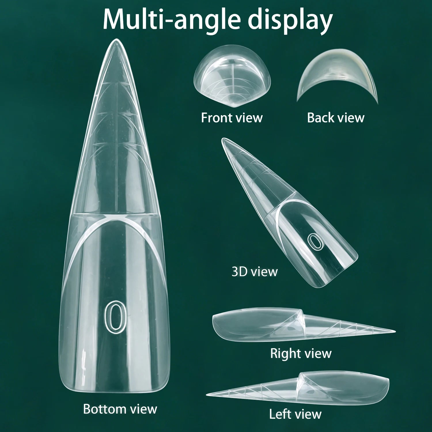 Moules d’Extension Réutilisables avec Ligne French 3D Intelligente - Nailpop Formes Doubles French Space Stiletto 150 pièces