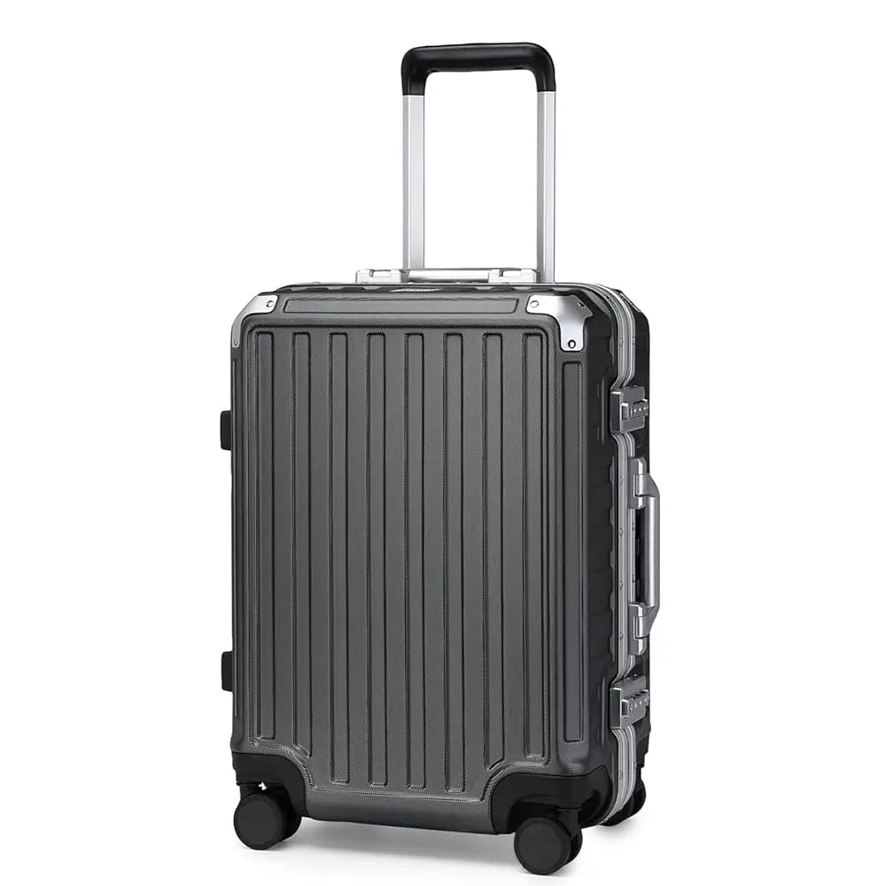 Valise rigide KONO – Bagage à main PC avec cadre aluminium, 4 rouleaux et serrure TSA