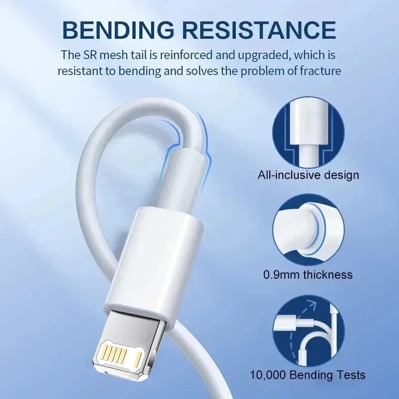 Câble USB Type-C pour chargeur PD 35W, compatible iPhone 15 / 14 / 13 / 12 / 11 Pro Max / Mini / Plus / XR / XS