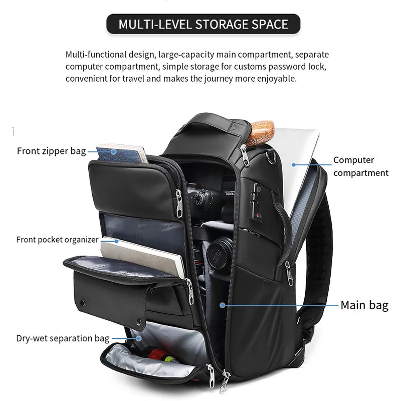 Sac à dos SUSHIMU – Double épaule pour appareil photo, étanche et antivol, grande capacité