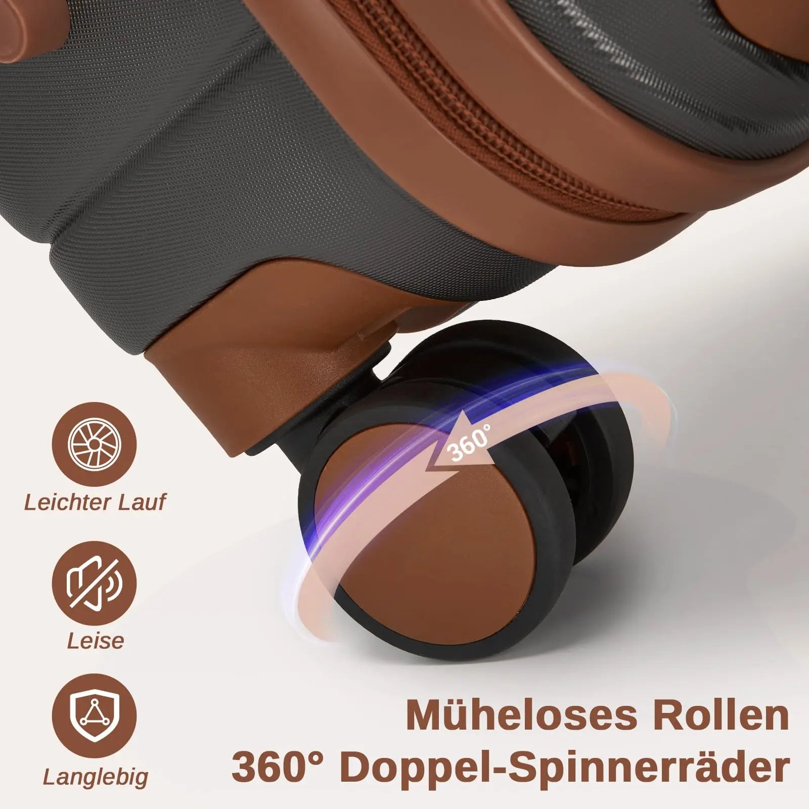 Ensemble de valises rigides PC KONO 3 pièces – léger, 360° roues doubles, serrure à combinaison, valises 55/66/76 cm