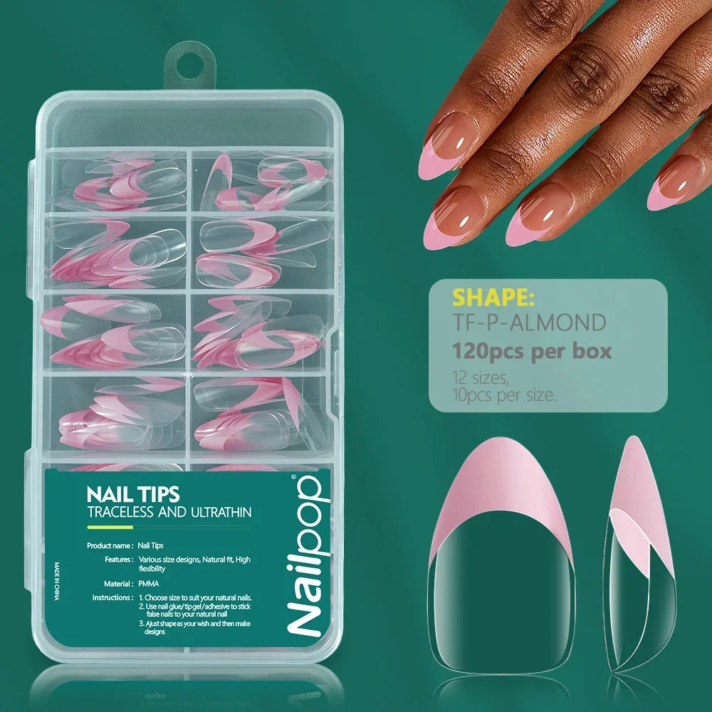 Faux Ongles - Conseils d’ongles français bicolores, 120 pièces