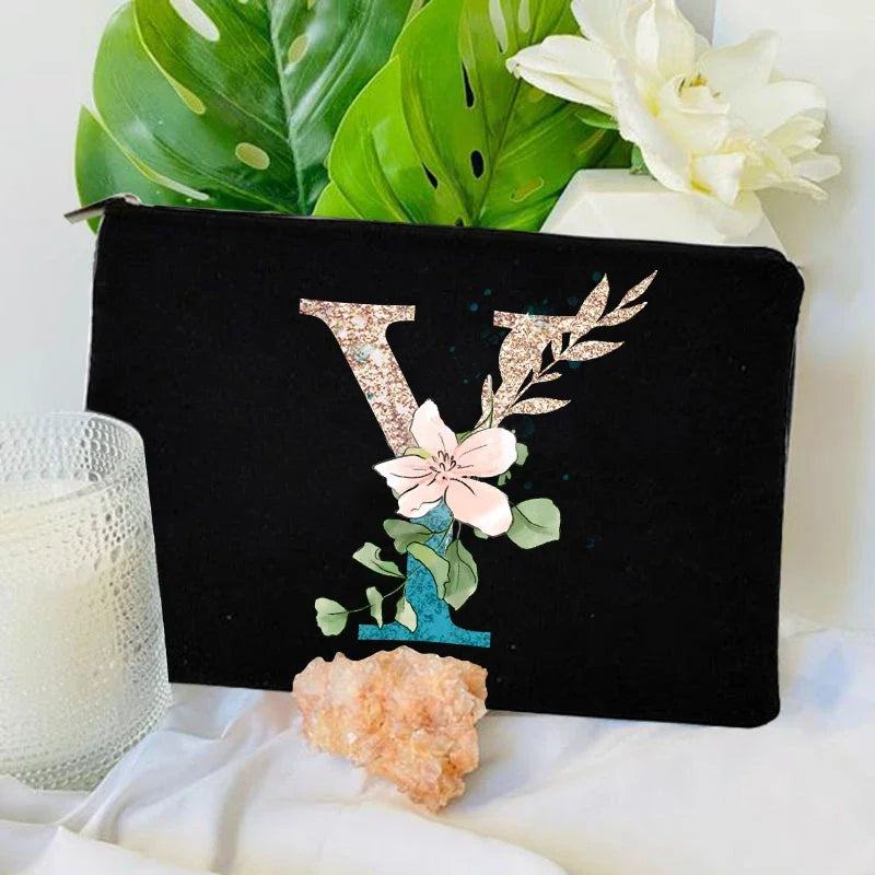 Trousse de maquillage à fermeture éclair avec dégradé de couleurs, trousse de toilette de voyage tendance, trousse de maquillage