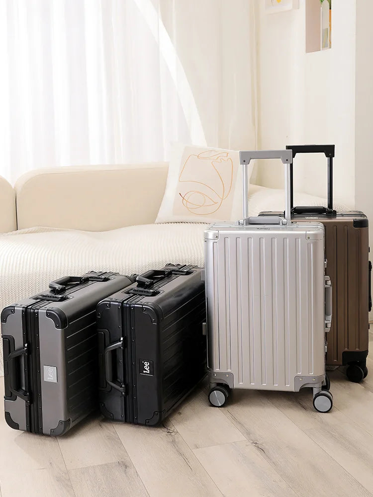 Valise rigide en alliage d’aluminium et de magnésium avec cadre en aluminium SUSHIMU – bagage à roulettes, 20, 24, 26 et 28 pouces