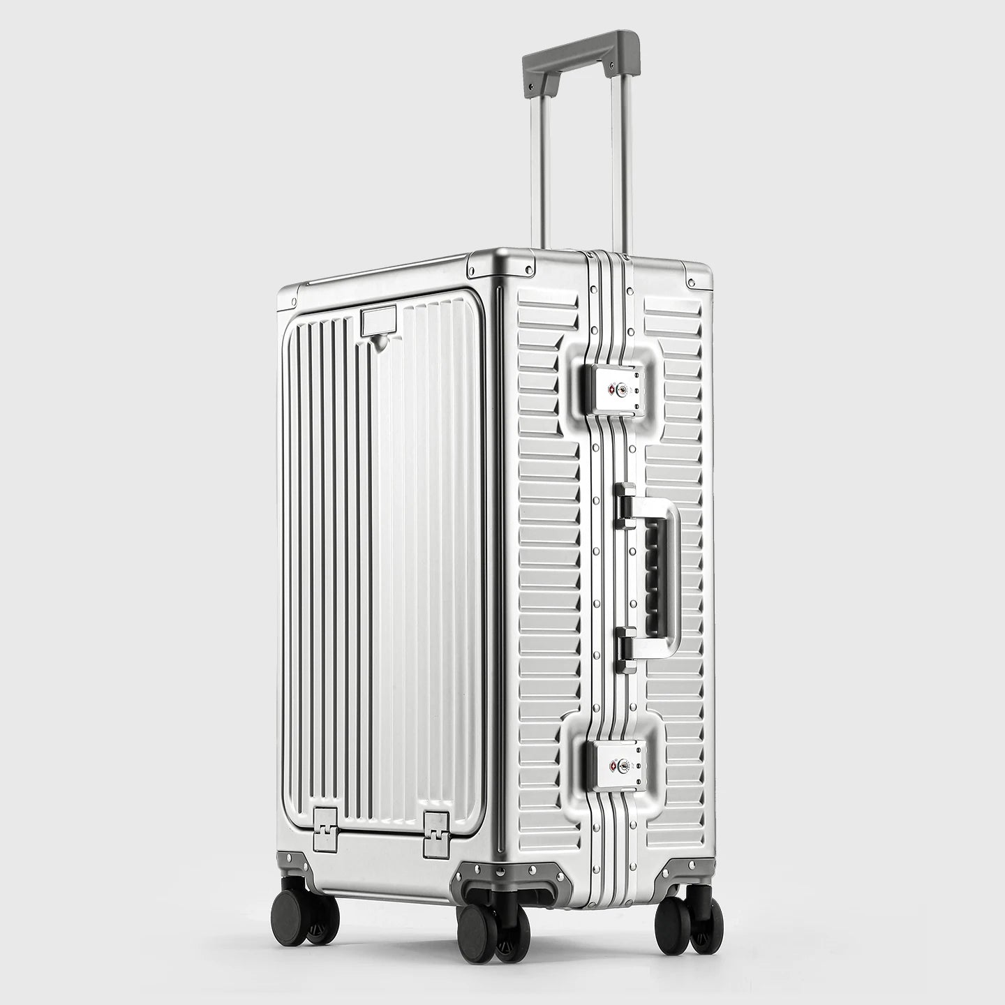 Valise rigide en alliage d’aluminium et de magnésium SUSHIMU – bagage à roulettes avec ouverture avant, 20 et 24 pouces