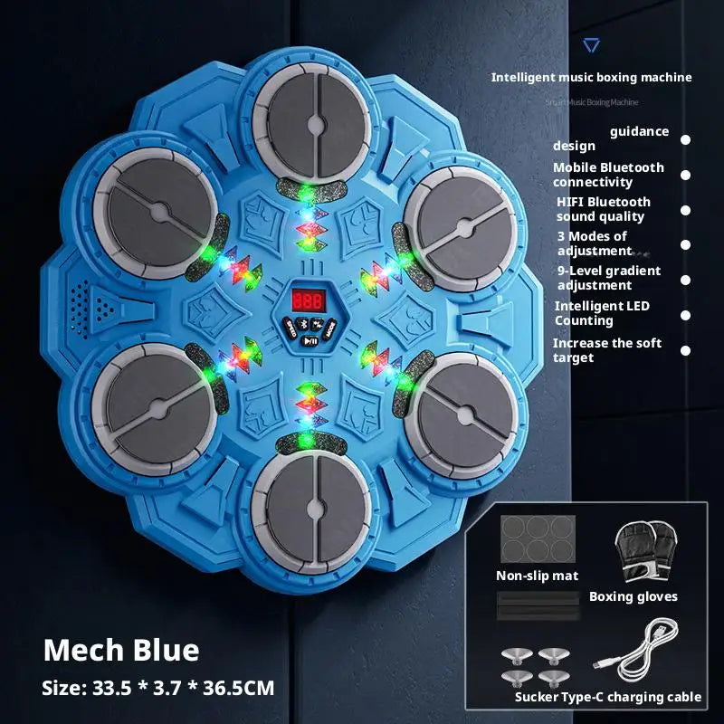 Machine de boxe musicale intelligente Bluetooth, décompression, combat Fitness, boxe à domicile, cible murale, entraîneur de boxe, accessoires de boxe