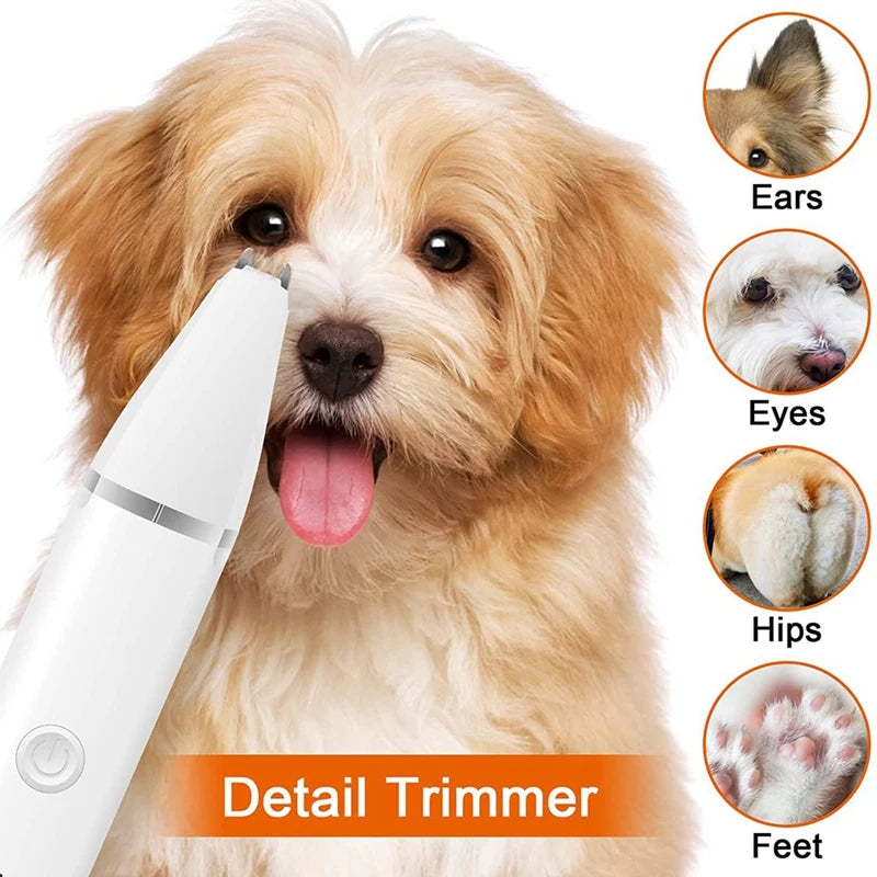 Kit de toilettage pour animaux de compagnie 4 en 1 Tondeuse rechargeable pour poils de chien et de coupe ongles