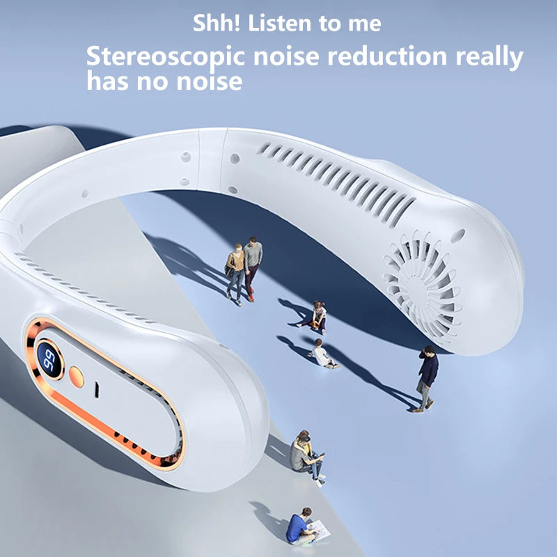 Ventilateur de cou portable sans pales Xiaomi, USB rechargeable, silencieux, affichage LED, mini refroidisseur d'air