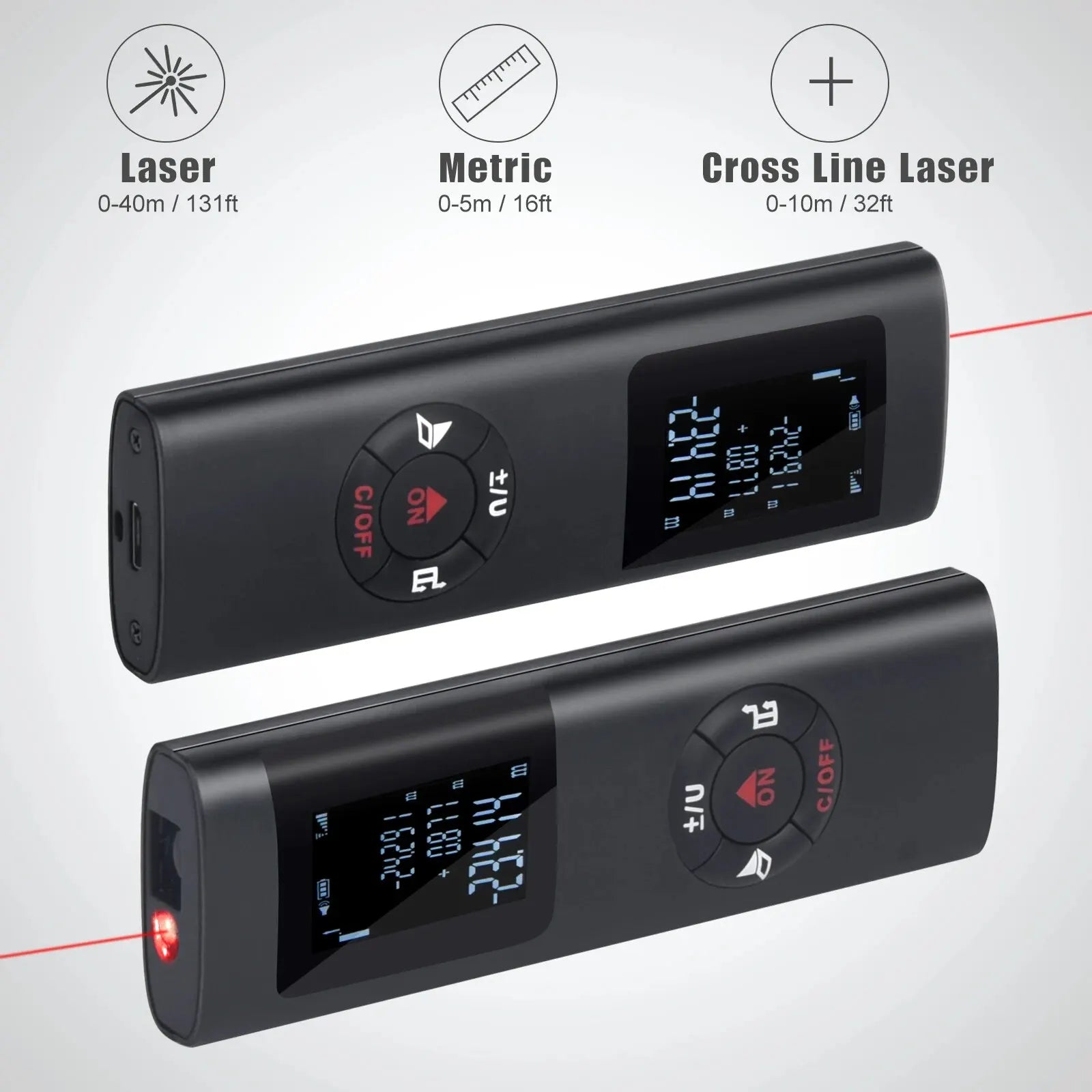 Mini télémètre laser intelligent, mesure infrarouge, USB, aste, portable, déterminer, outils de télémètre, 40m, 60m